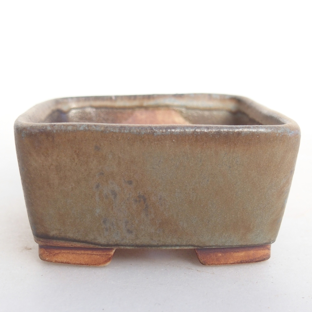 Ceramic bonsai bowl 6 x 6 x 3 cm, brown
