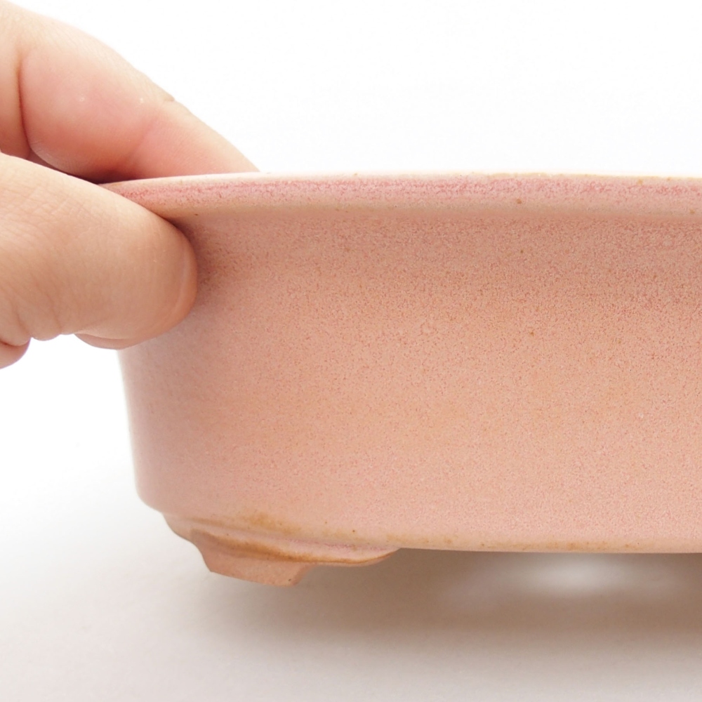 Ceramic bonsai bowl 23 x 18 x 6,5 cm, color pink