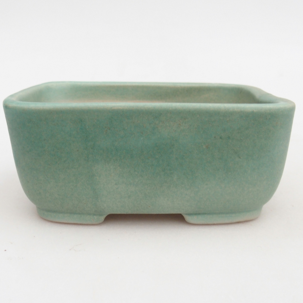 Ceramic bonsai bowl 12,5 x 10 x 5 cm, green