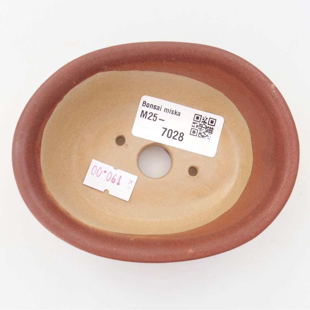 Ceramic bonsai bowl 11 x 9 x 4 cm, brown