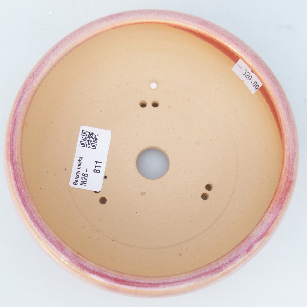 Ceramic bonsai bowl 15,5 x 15,5 x 6 cm, pink