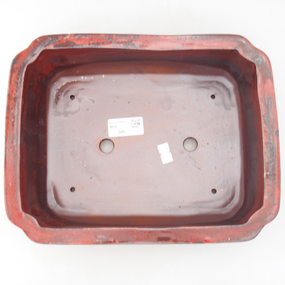 Ceramic bonsai bowl 28 x 22 x 7 cm, colour red