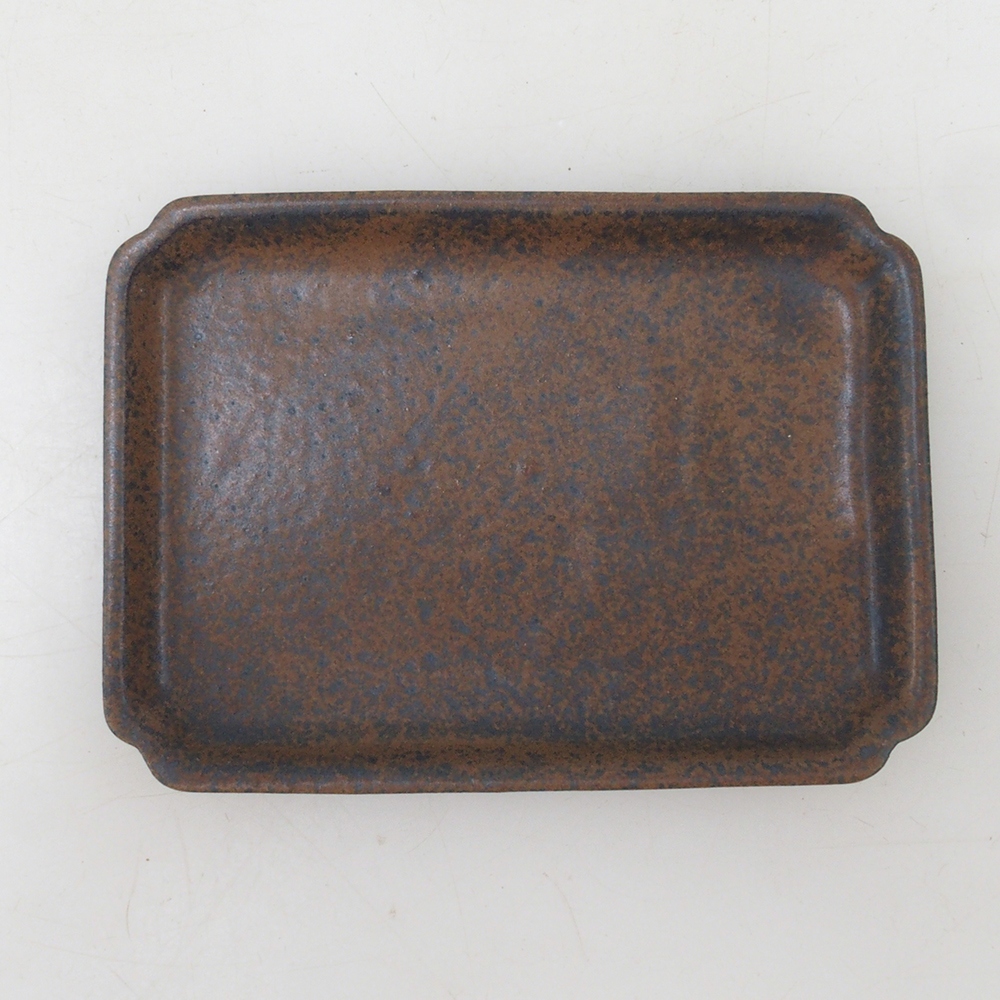 Bonsai bowl rectangle D5-S - 11.5 x 8.5 x 1 cm - brown