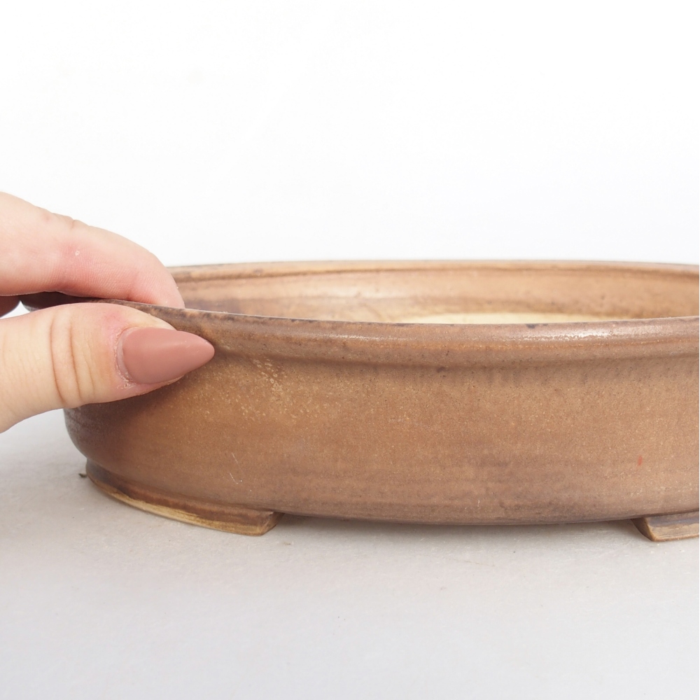 Ceramic bonsai bowl 24 x 20,5 x 5 cm, pink