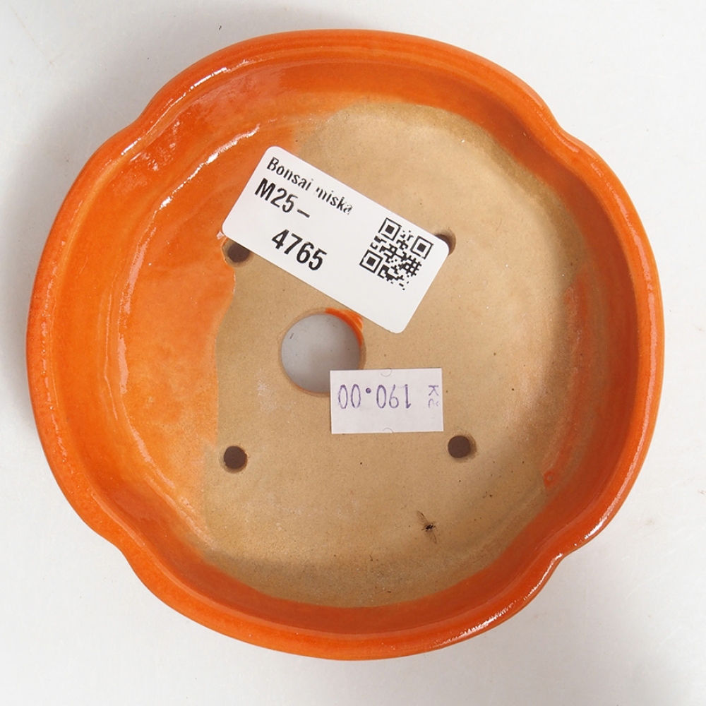 Ceramic bonsai bowl 11 x 11 x 3 cm, color orange