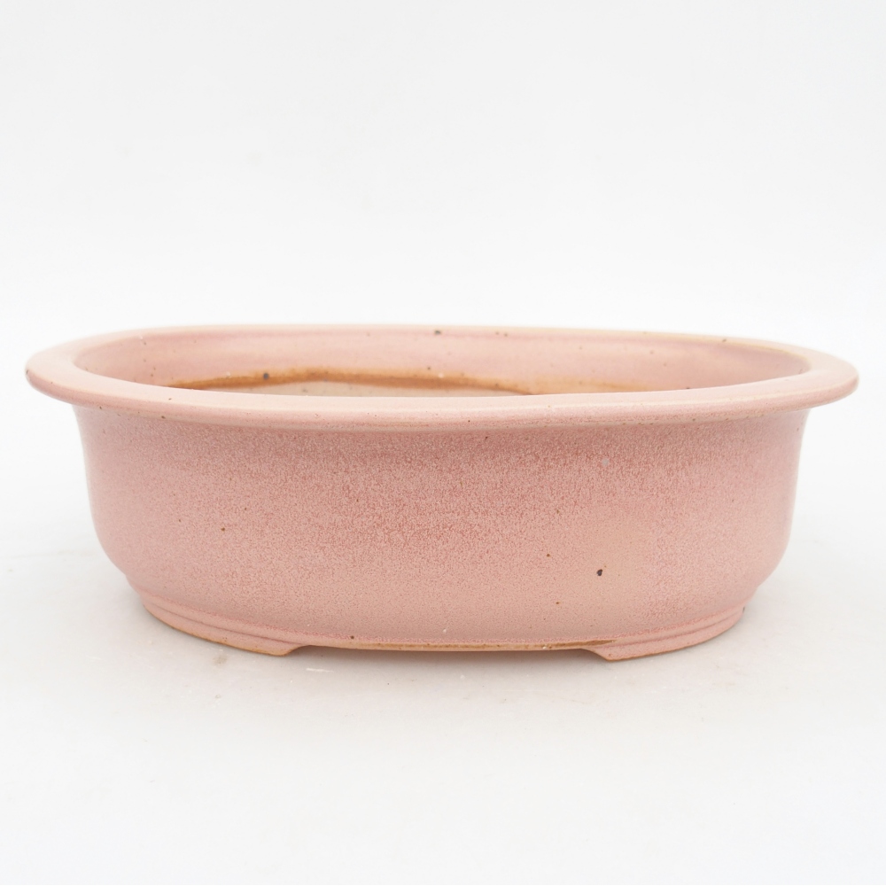Ceramic bonsai bowl 23 x 19 x 7 cm, pink
