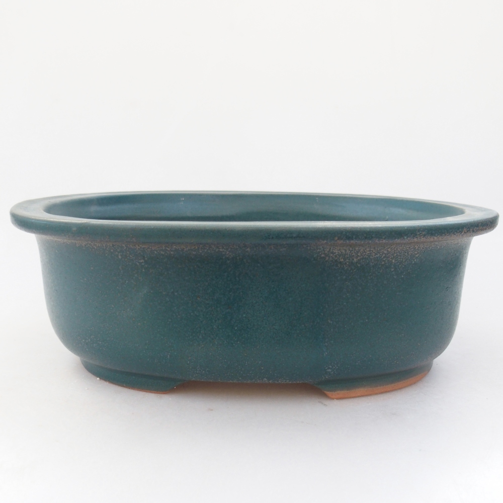 Ceramic bonsai bowl 23 x 19,5 x 8 cm, colour blue