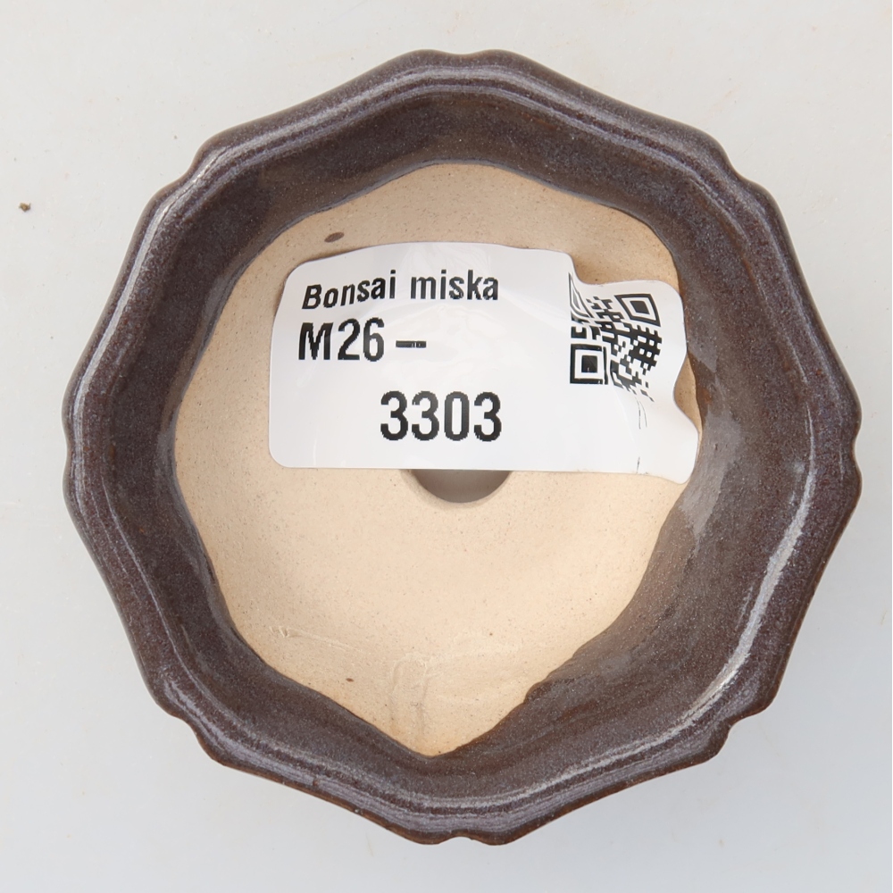 Ceramic bonsai pot, 6 x 6 x 2.5 cm, gray