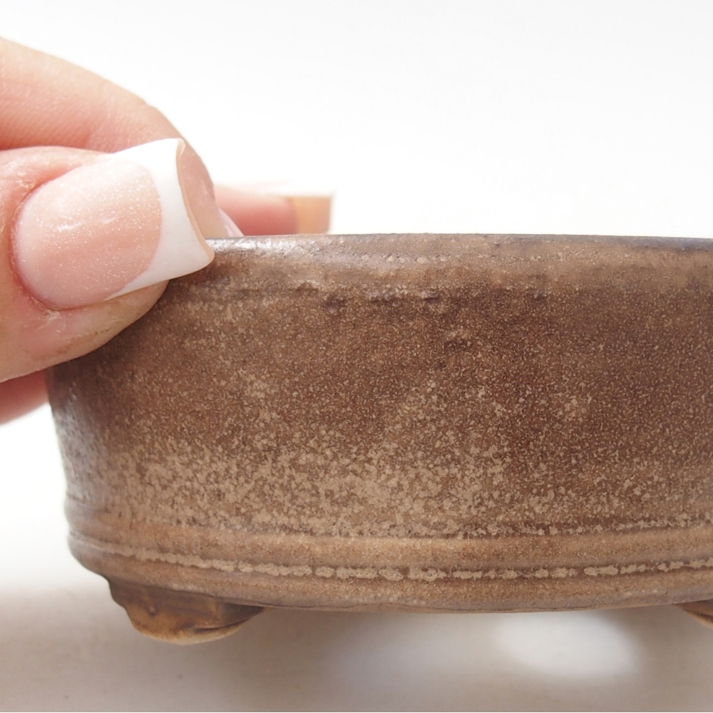 Ceramic bonsai bowl 9 x 9 x 3,5 cm, brown