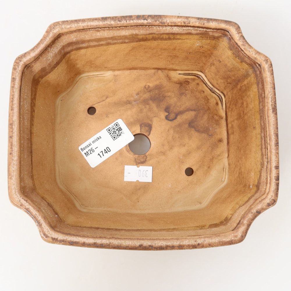 Ceramic bonsai pot, 18 x 15 x 6 cm, pink