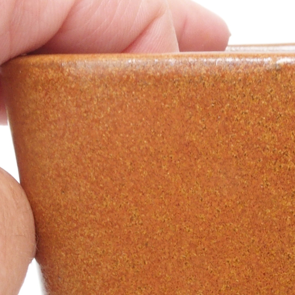 Ceramic bonsai bowl 13 x 13 x 13,5 cm, color brown