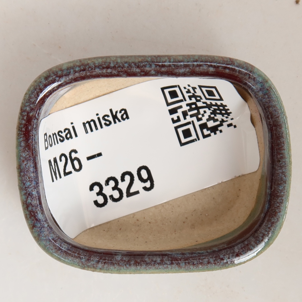 Ceramic bonsai pot, 4 x 3.5 x 2 cm, gray