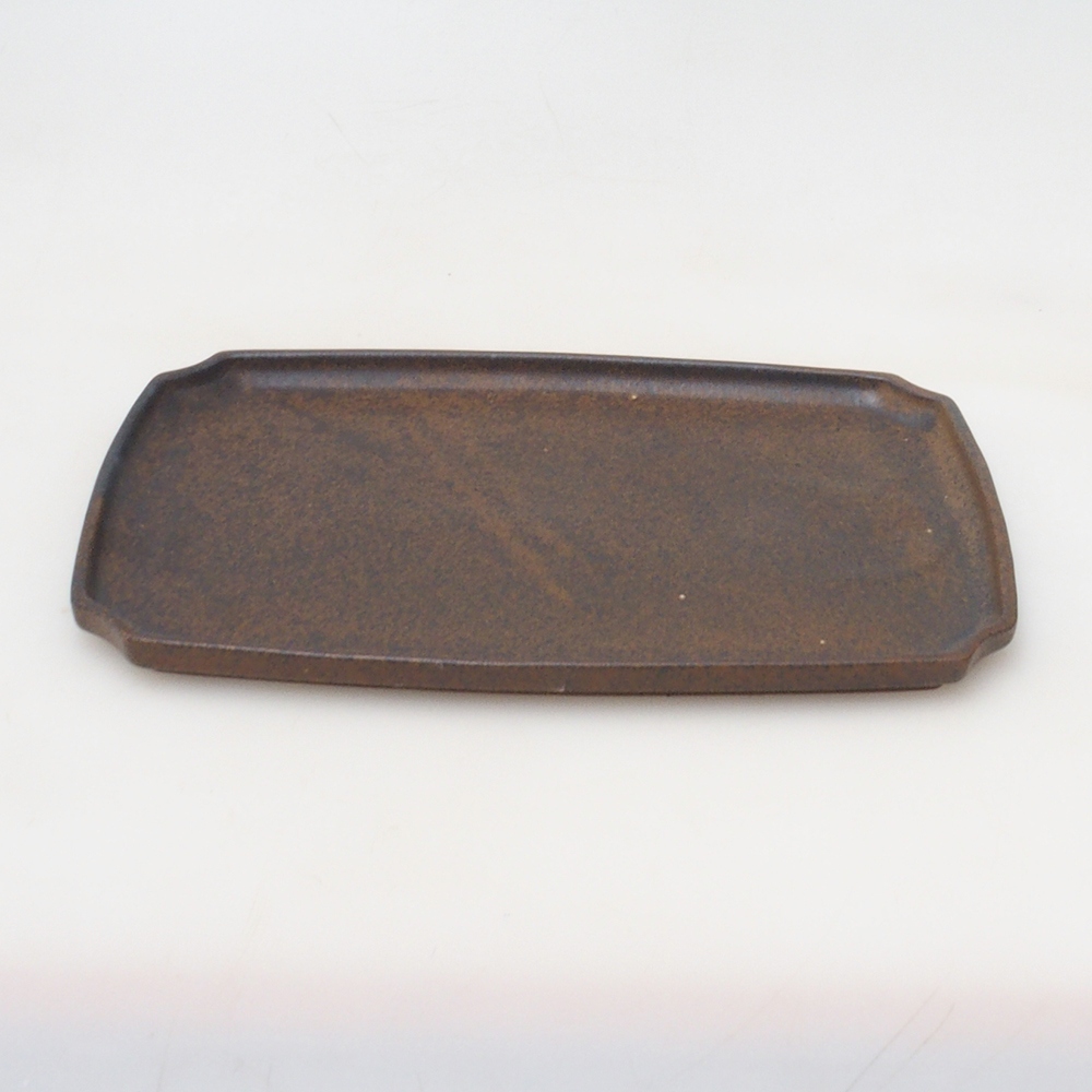 Ceramic saucer H07 - 28 x 19 x 1.5 cm - brown