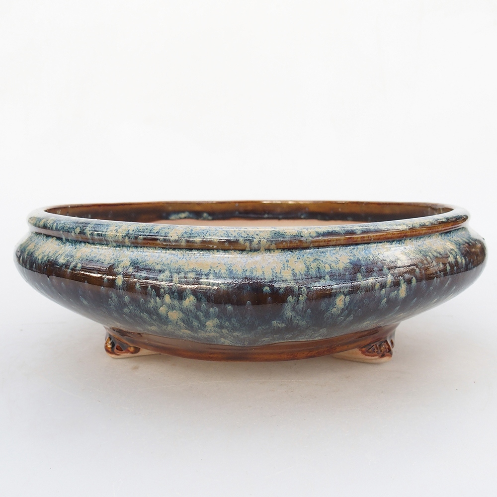 Ceramic bonsai bowl 25 x 25 x 7,5 cm, brown