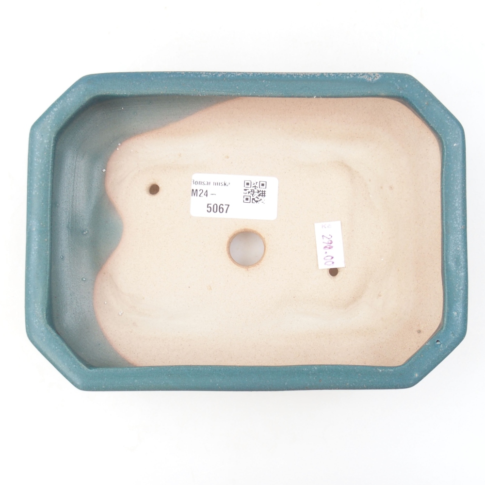 Ceramic bonsai bowl 18,5 x 13,5 x 4 cm, color blue