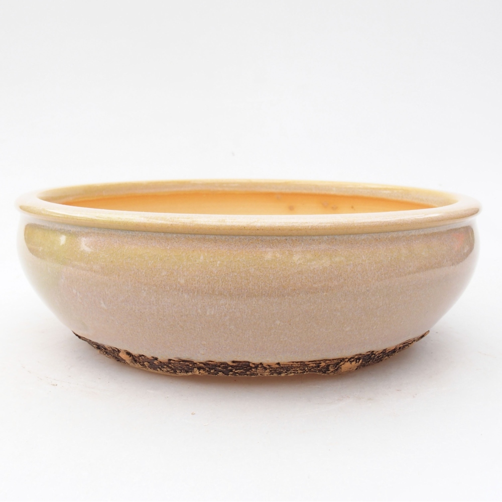 Ceramic bonsai bowl 18 x 18 x 5,5 cm, color beige