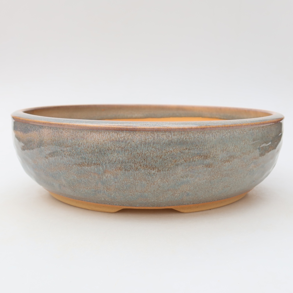Ceramic bonsai bowl 25,5 x 25,5 x 7 cm, grey