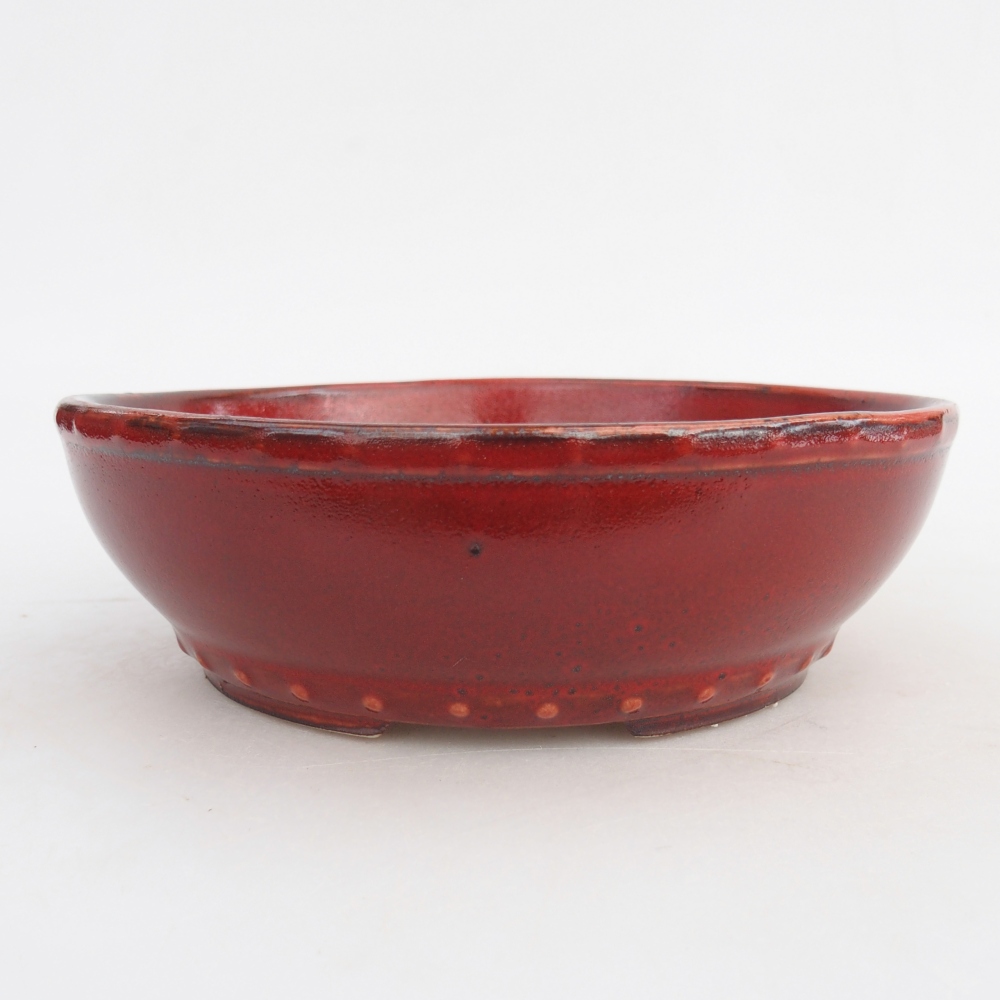 Ceramic bonsai bowl 18 x 18 x 5,5 cm, colour red