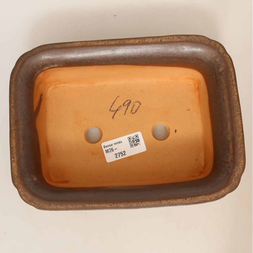 Ceramic Bowl, 20 x 15.5 x 5.5 cm, brown