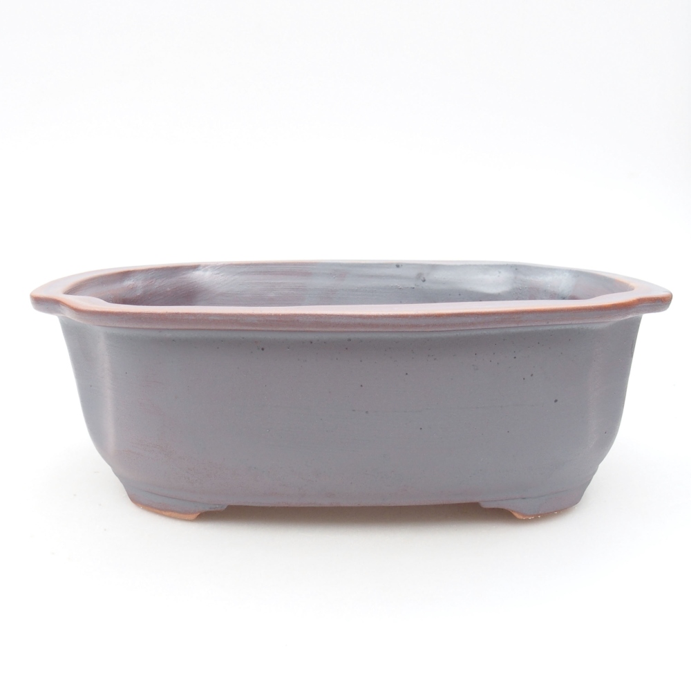Ceramic bonsai bowl 22,5 x 17,5 x 7,5 cm, color metallic