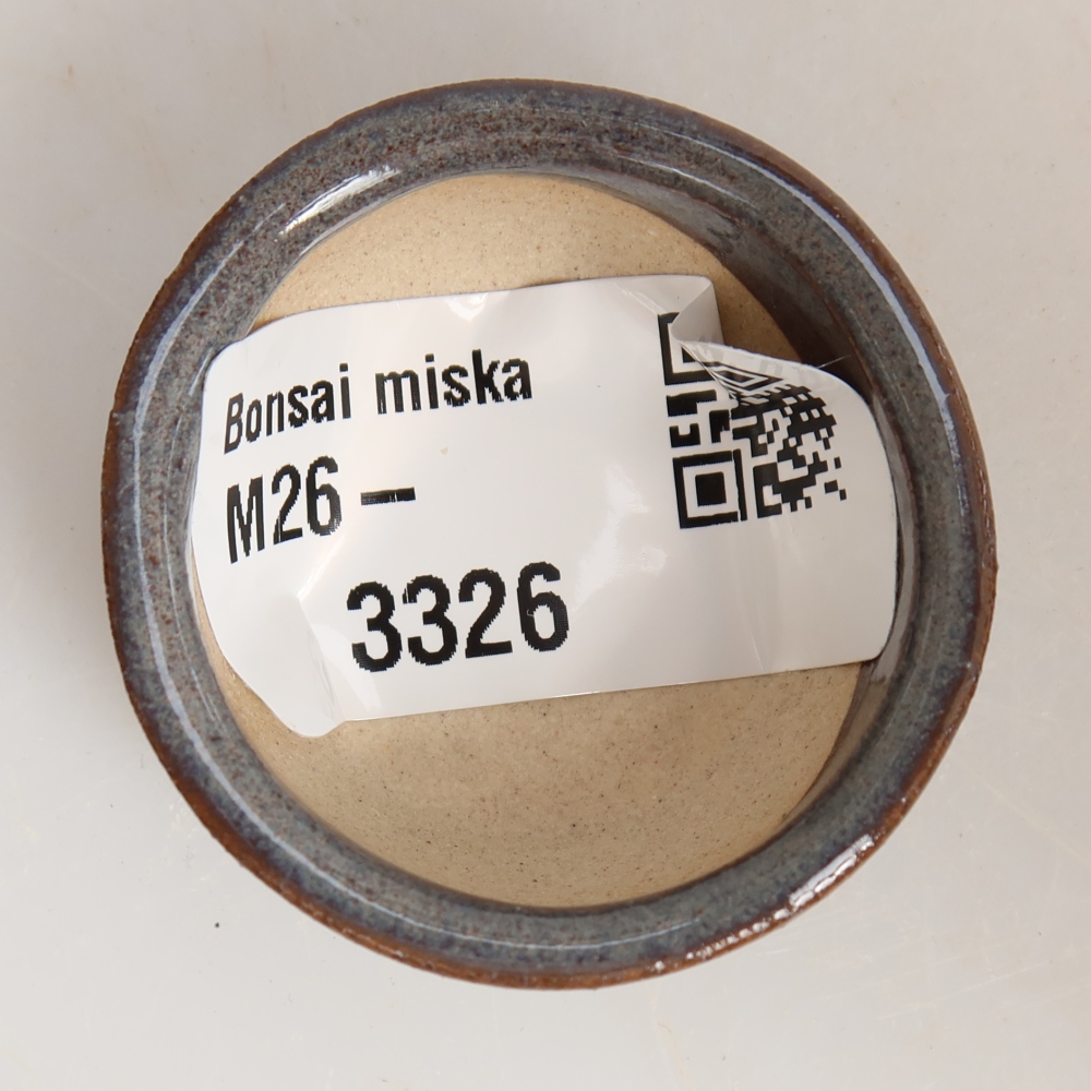 Ceramic bonsai pot, 4 x 4 x 2 cm, gray