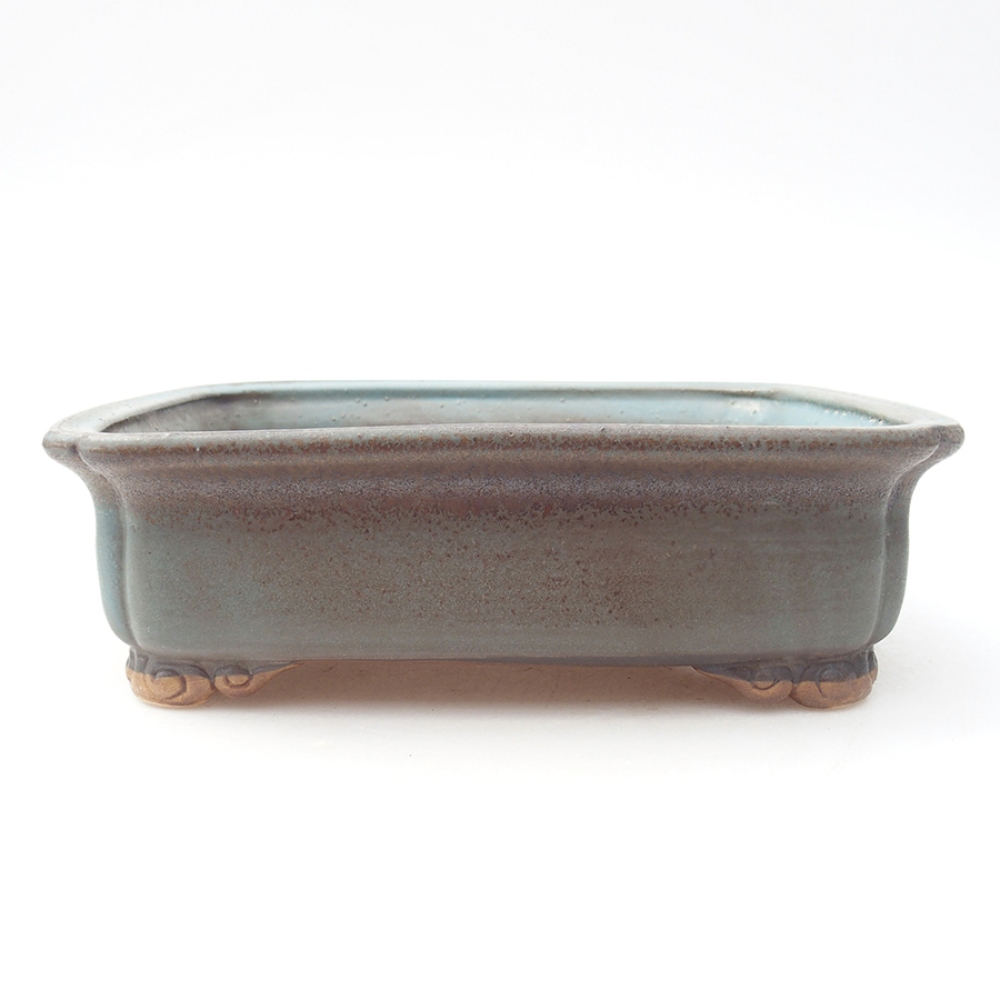 Ceramic bonsai bowl 19,5 x 16,5 x 6 cm, color blue