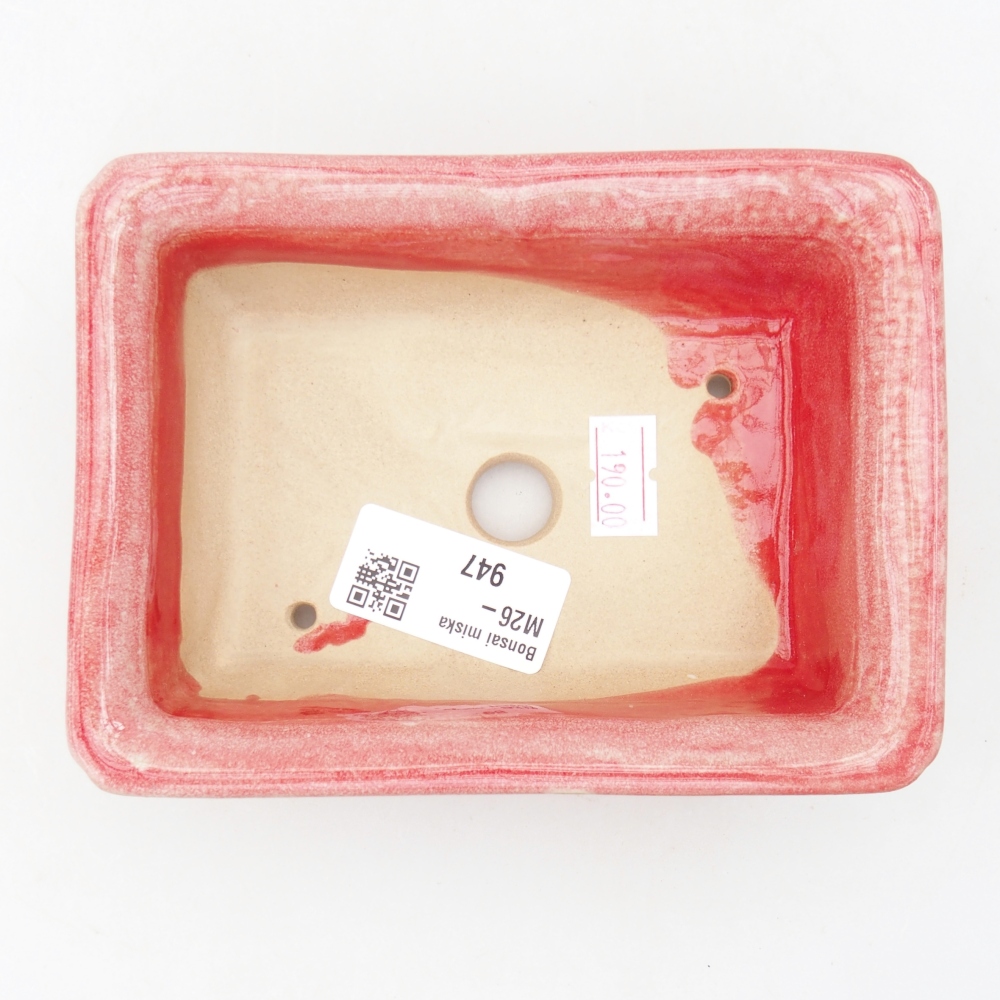Ceramic bonsai bowl 13,5 x 10 x 4 cm, colour red
