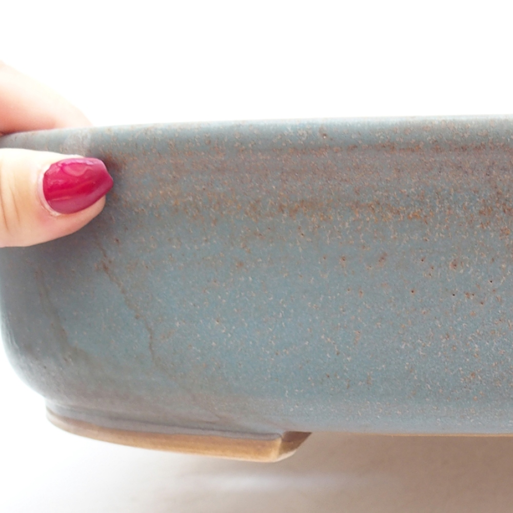 Ceramic bonsai bowl 32,5 x 28,5 x 7,5 cm, color blue