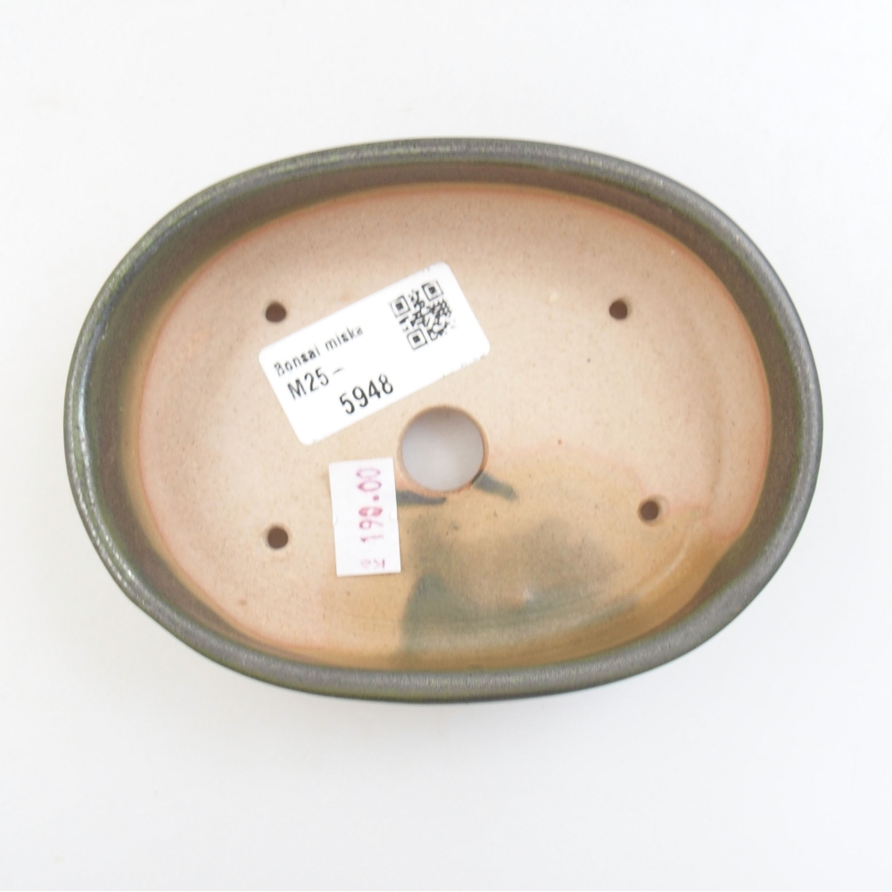 Ceramic bonsai bowl 13 x 10 x 4 cm, color green