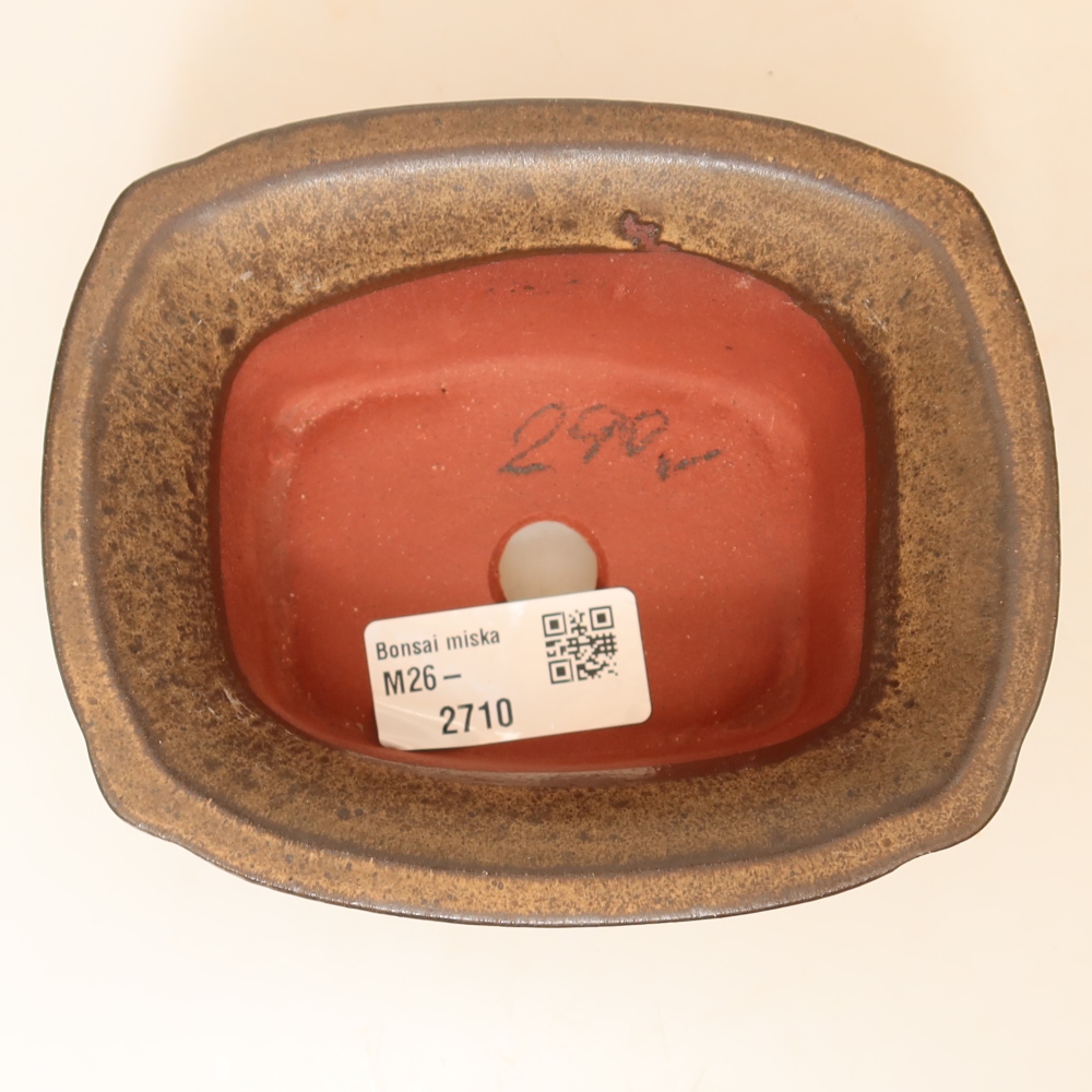 Ceramic Bowl  13 x 10.5 x 5.5 cm, brown