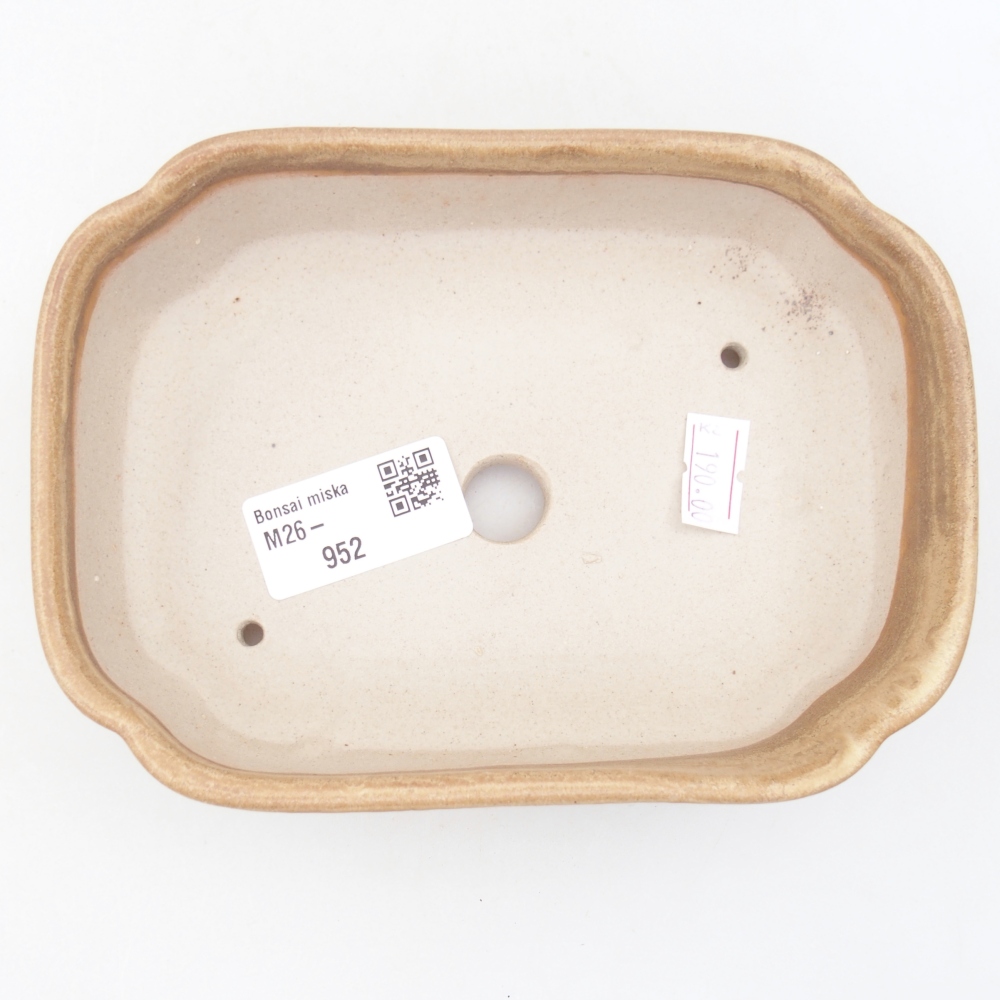 Ceramic bonsai bowl 15,5 x 11,5 x 4 cm, colour beige