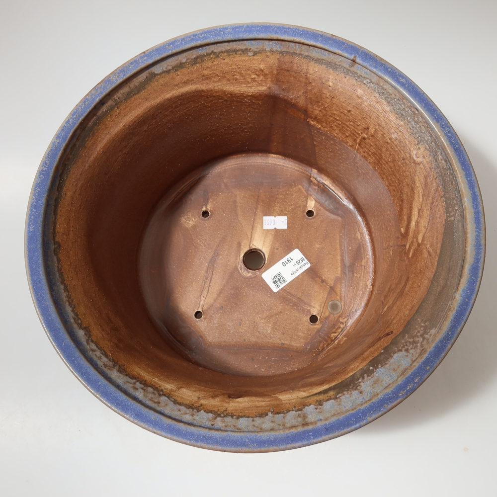 Ceramic bonsai pot, 32 x 32 x 14 cm, blue