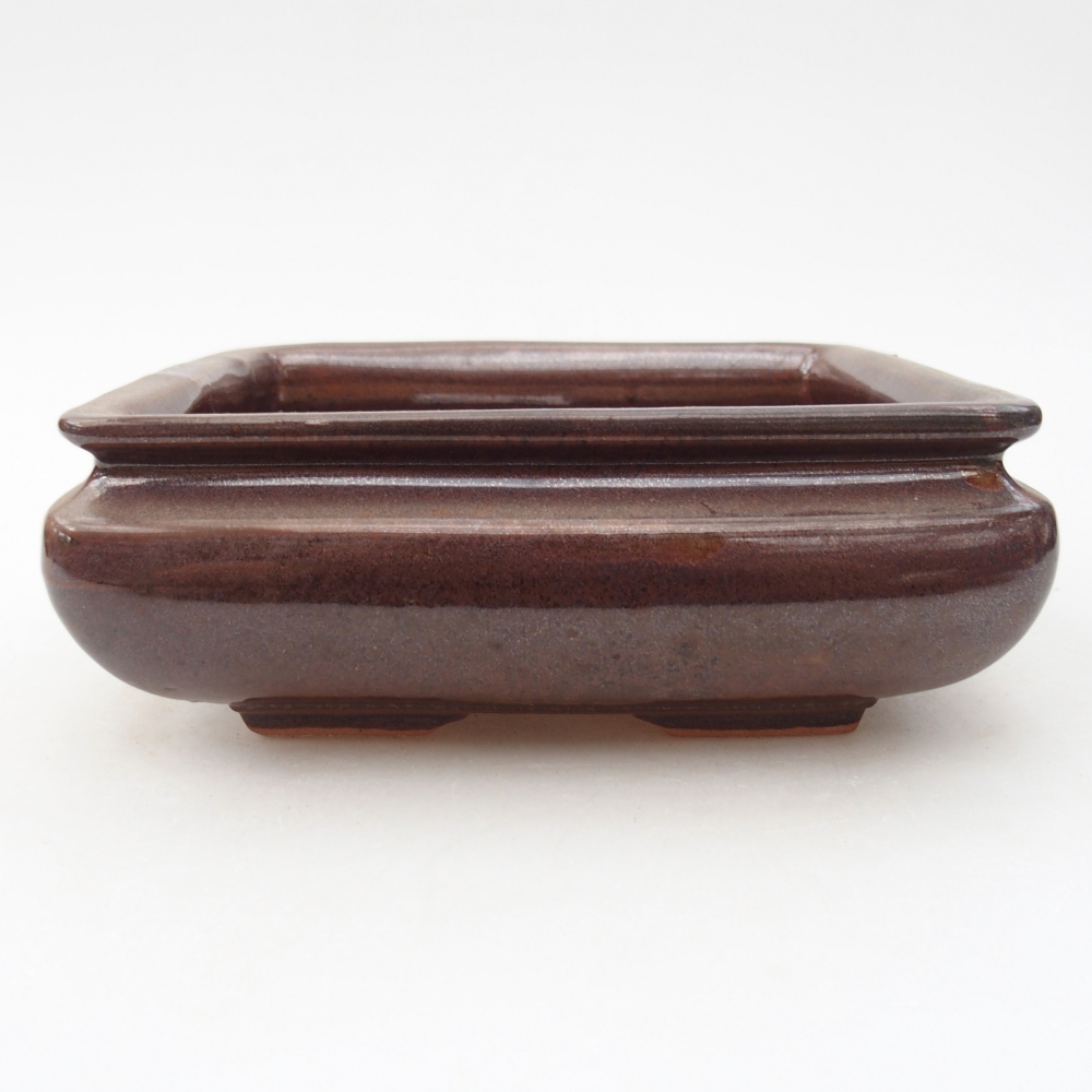 Ceramic bonsai bowl 15,5 x 15,5 x 6 cm, brown