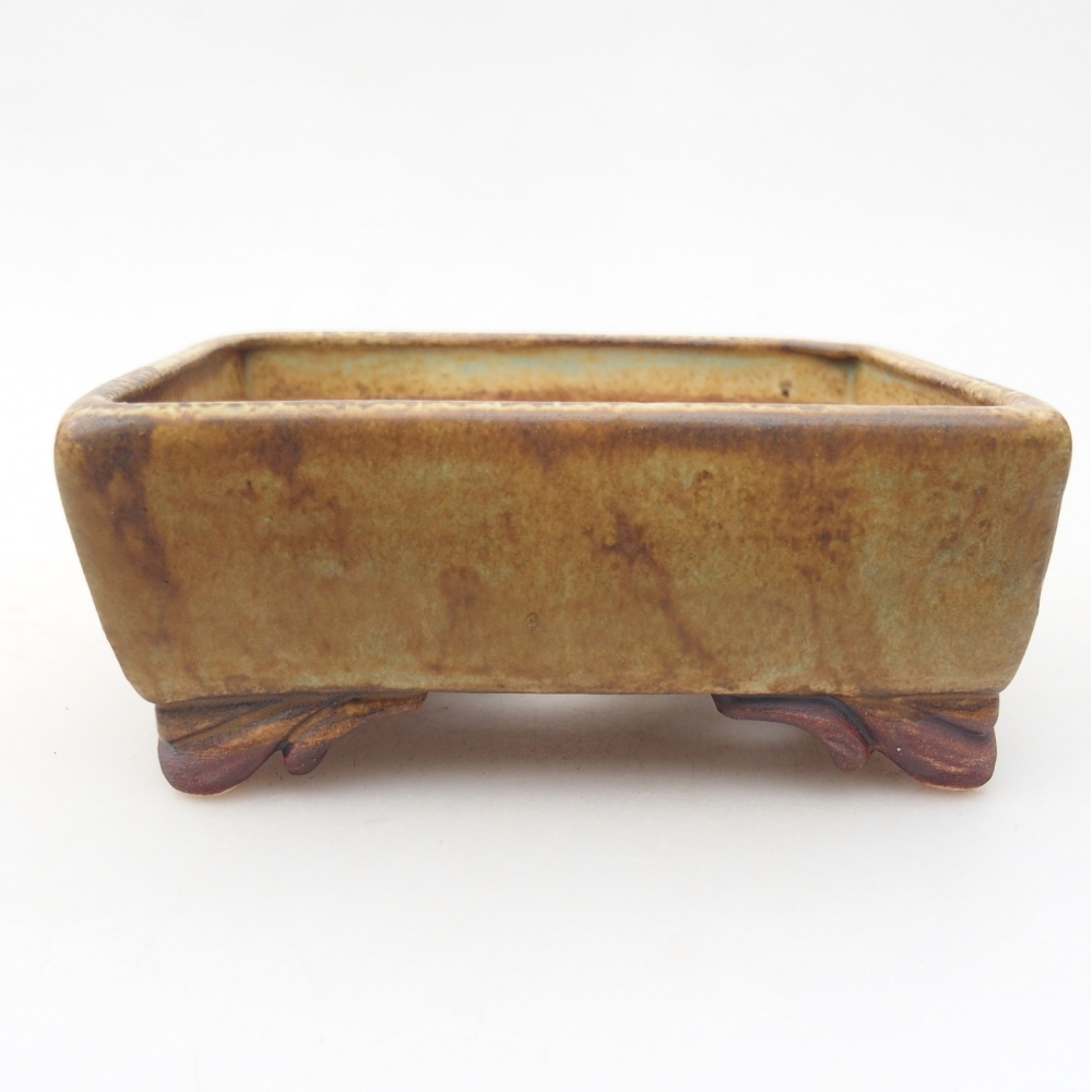 Ceramic bonsai bowl 10 x 8 x 4 cm, green