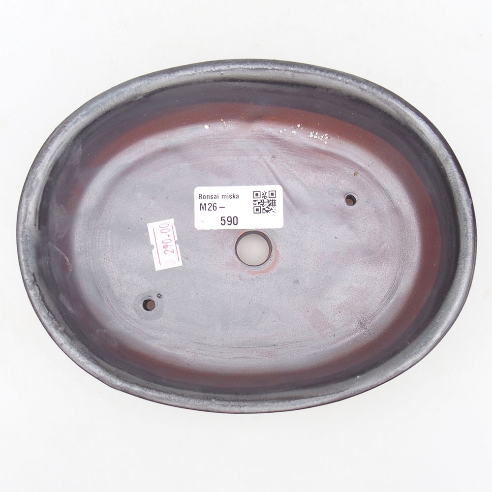 Ceramic bonsai bowl 19 x 14 x 5 cm, colour red