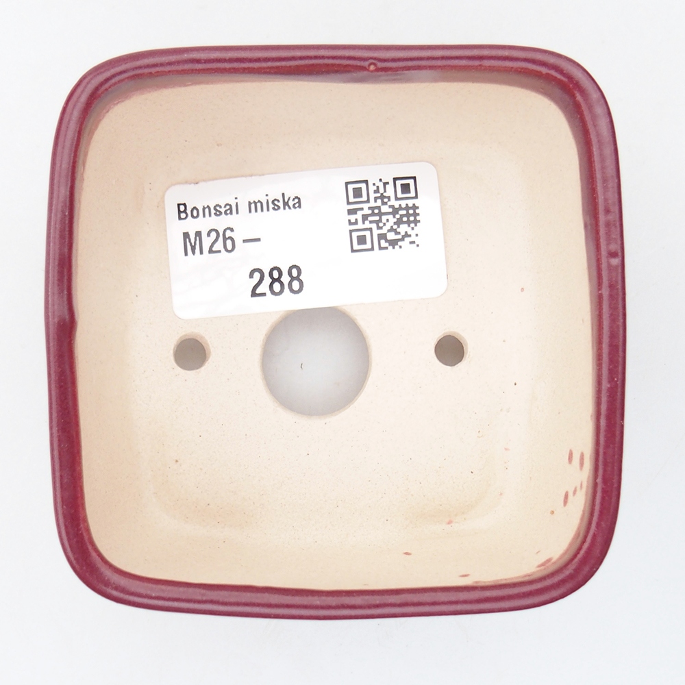 Mini bonsai bowl 7 x 7 x 4 cm, burgundy