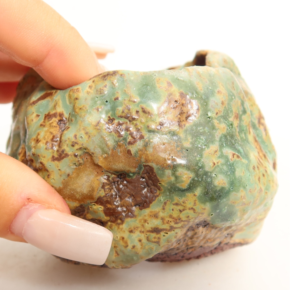 Ceramic Shell, 7.5 x 6.5 x 6.5 cm, green
