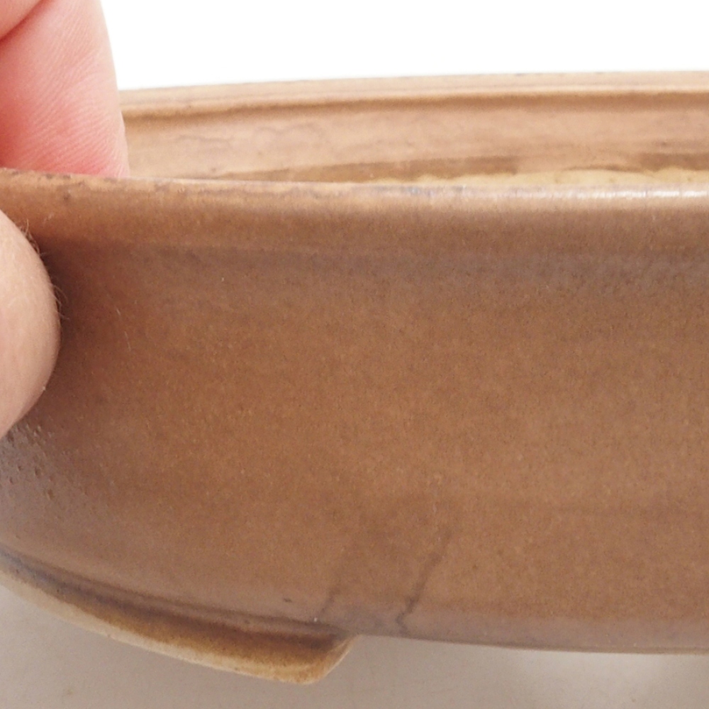 Ceramic bonsai bowl 17 x 15 x 4 cm, color brown