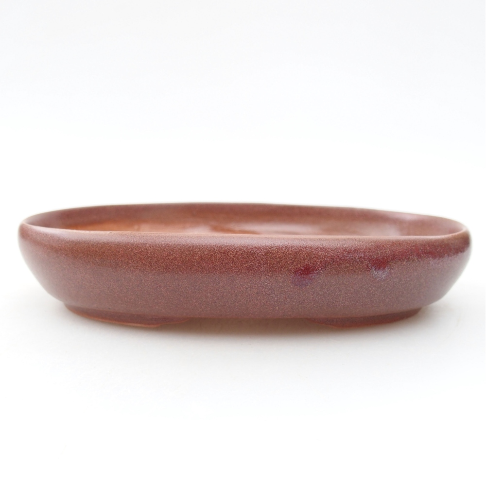 Ceramic bonsai bowl  13 x 10 x 2,5 cm, color burgundy