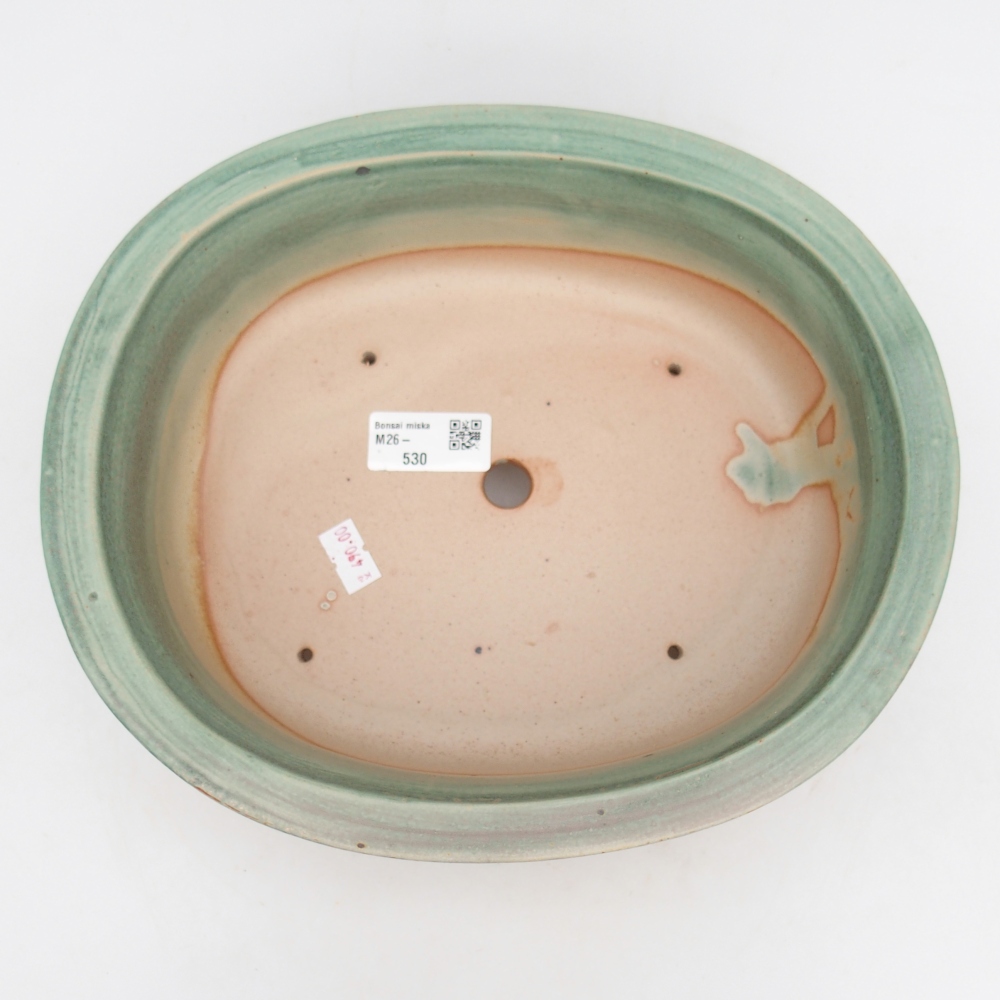 Ceramic bonsai bowl 26 x 22 x 8 cm, green