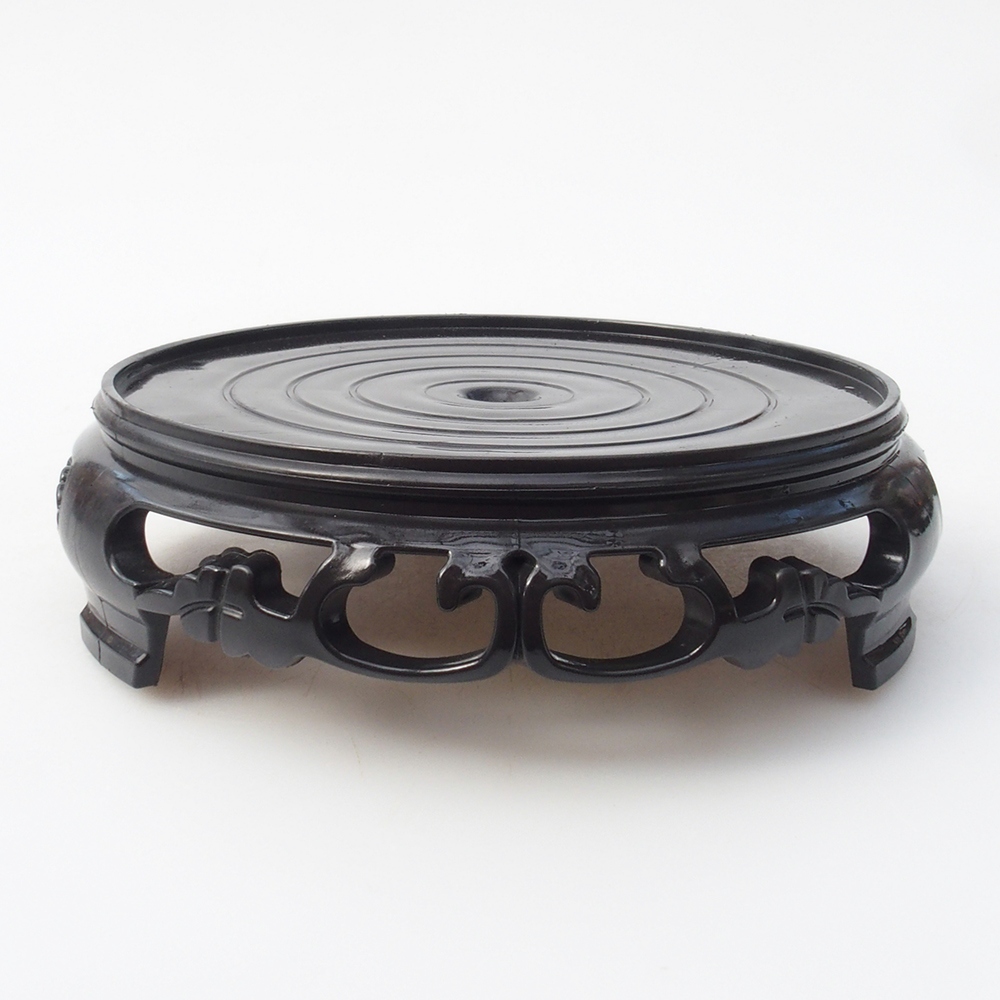 Bonsai table plastic round 14,5 x 14,5 x 4 cm, color black
