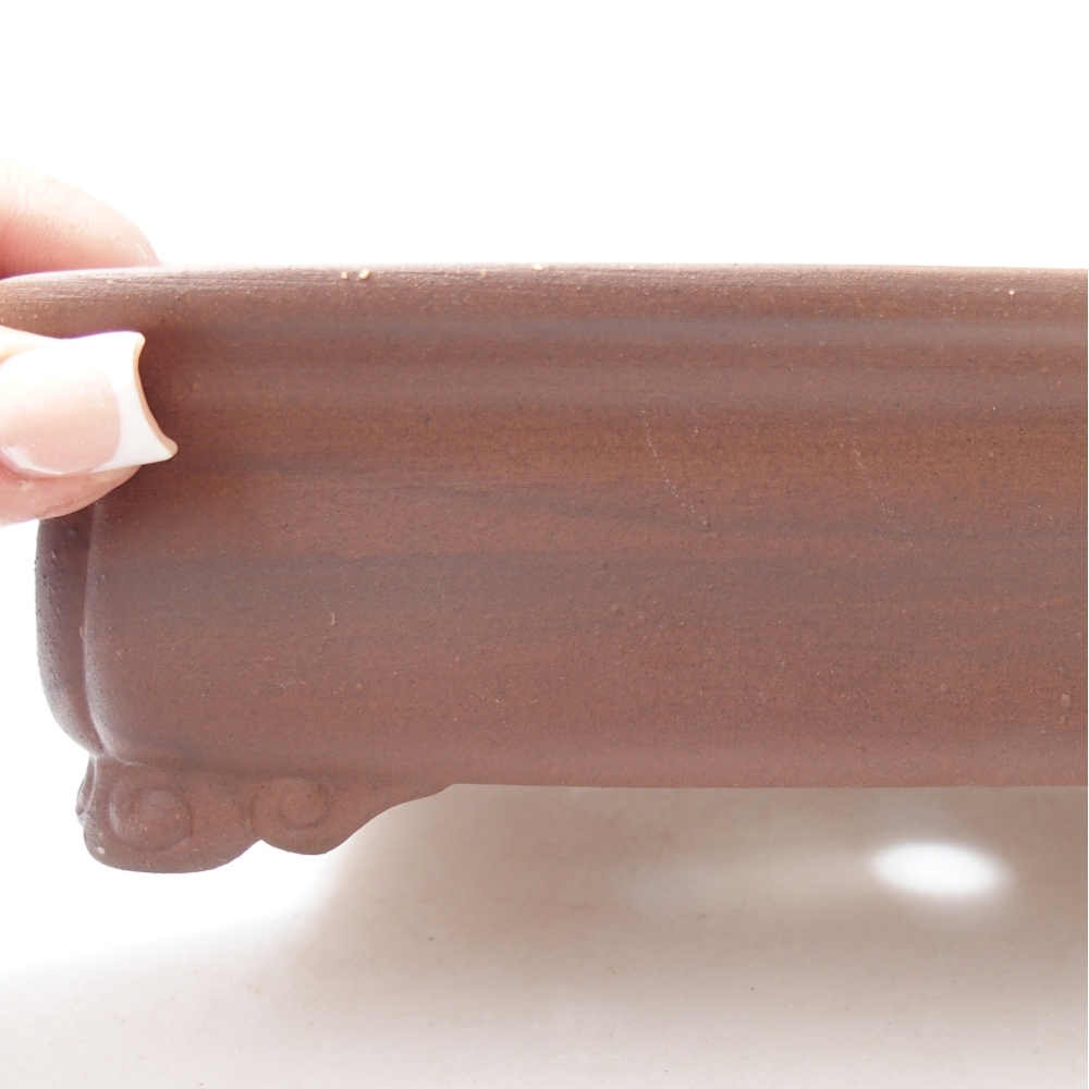 Ceramic bonsai bowl 19,5 x 17 x 5,5 cm, brown