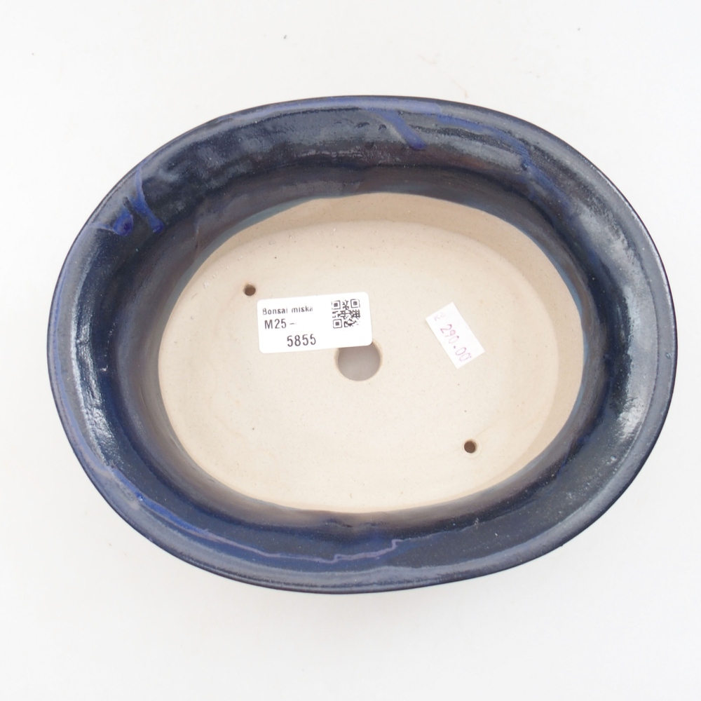 Ceramic bonsai bowl 19,5 x 16 x 6,5 cm, color blue