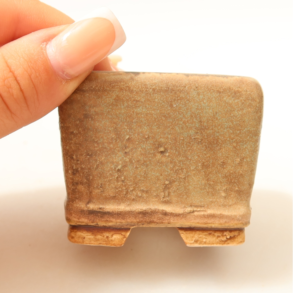 Ceramic bonsai bowl 6 x 6 x 4,5 cm, green