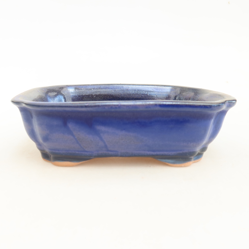 Ceramic bonsai bowl 15,5 x 12 x 4,5 cm, colour blue
