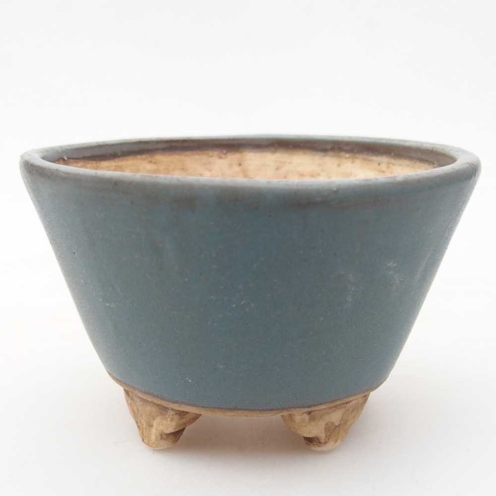 Ceramic bonsai bowl 8,5 x 8,5 x 5 cm, colour blue