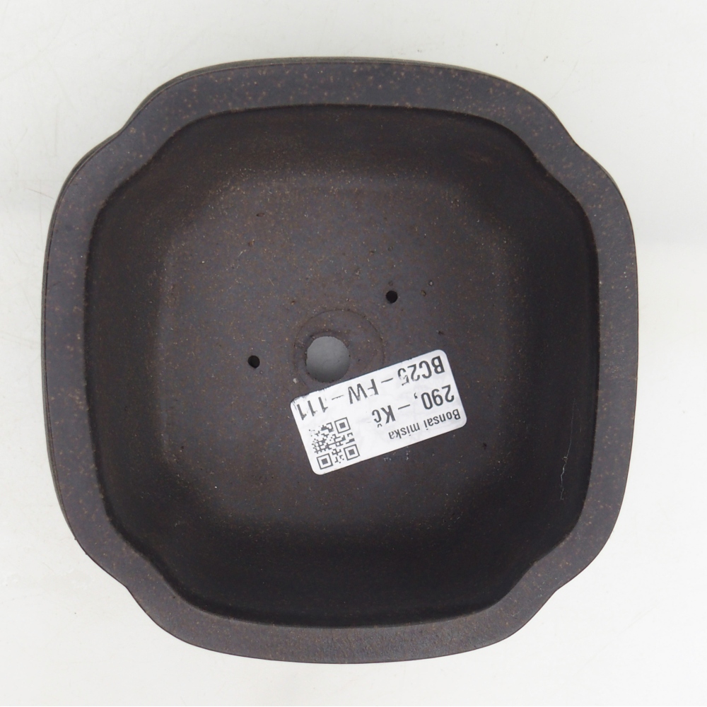 Ceramic bonsai bowl 12 x 12 x 7 cm, colour brownish ochre