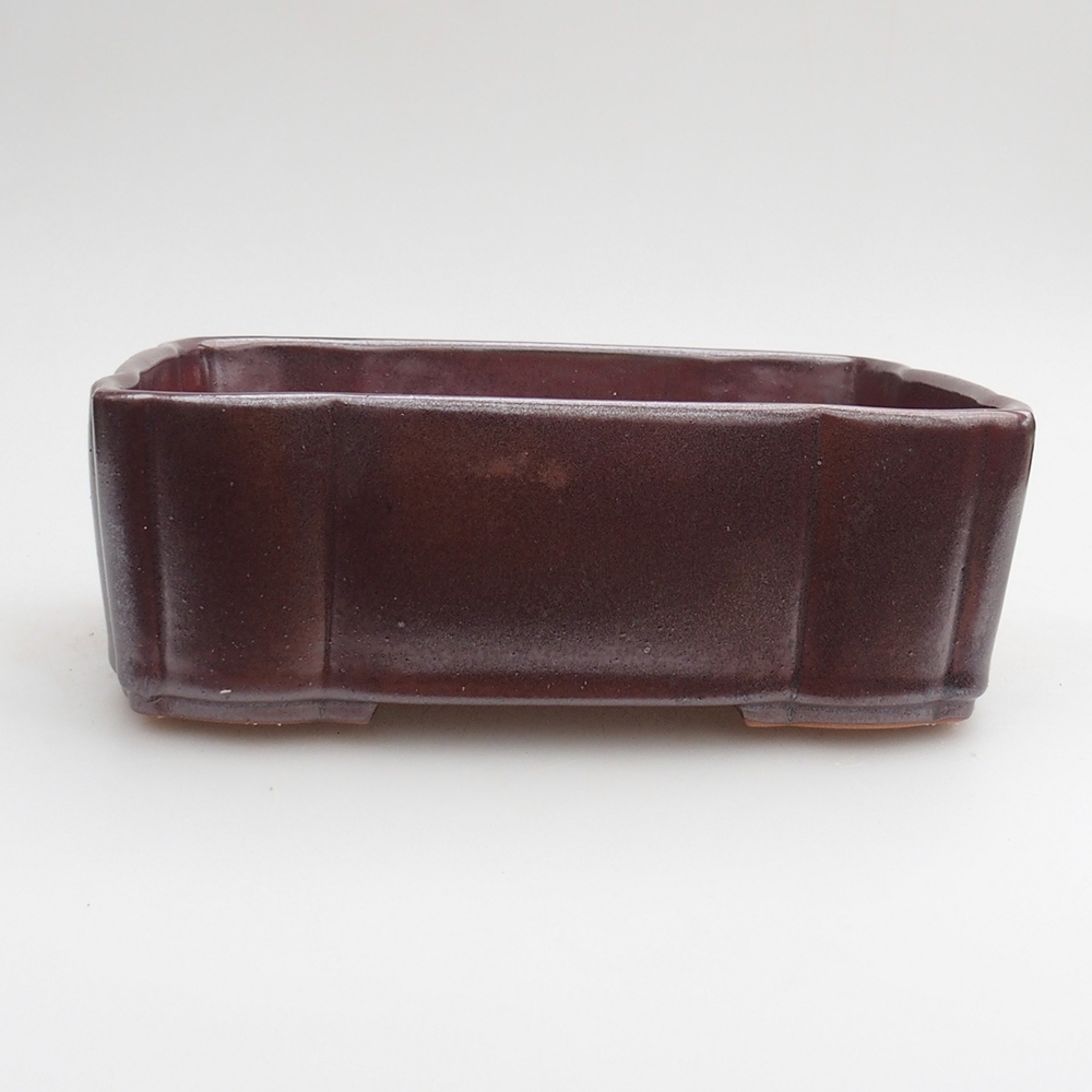 Ceramic bonsai bowl 20 x 17 x 7 cm, burgundy