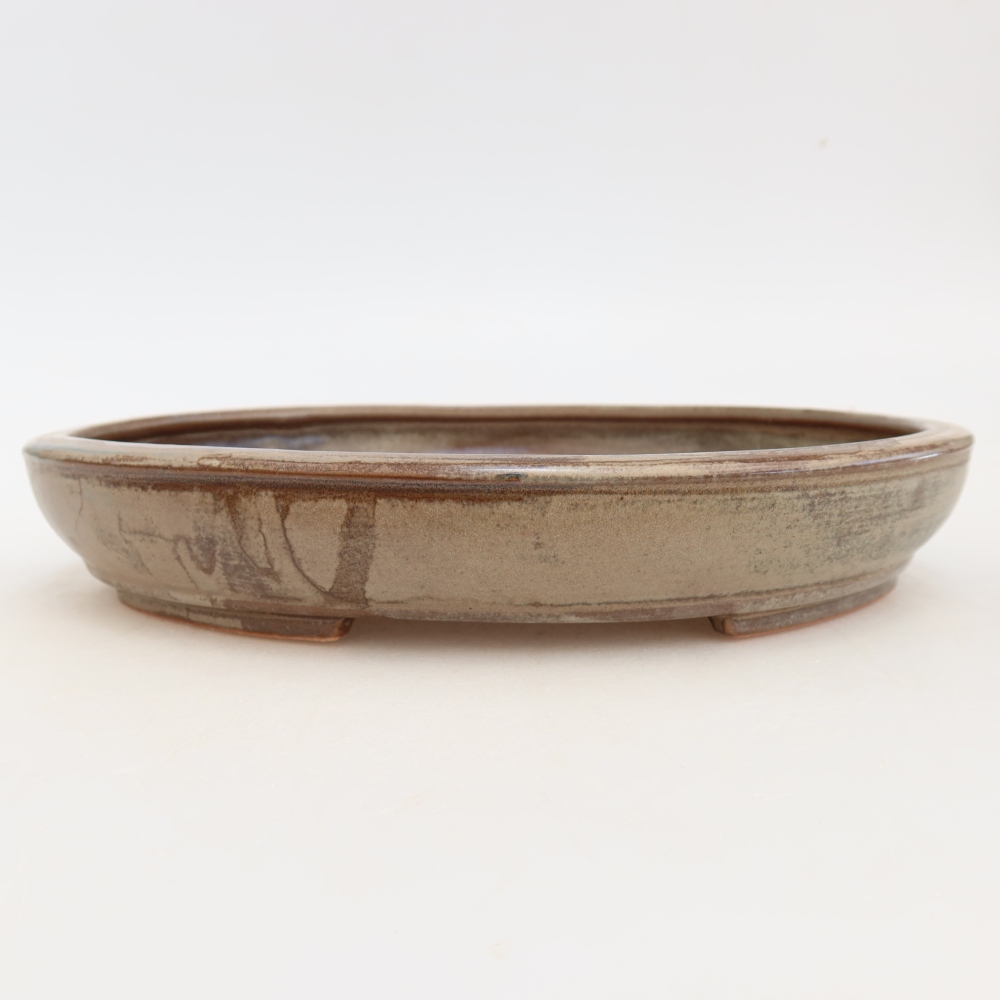 Ceramic bonsai bowl 24,5 x 20 x 4 cm, brown