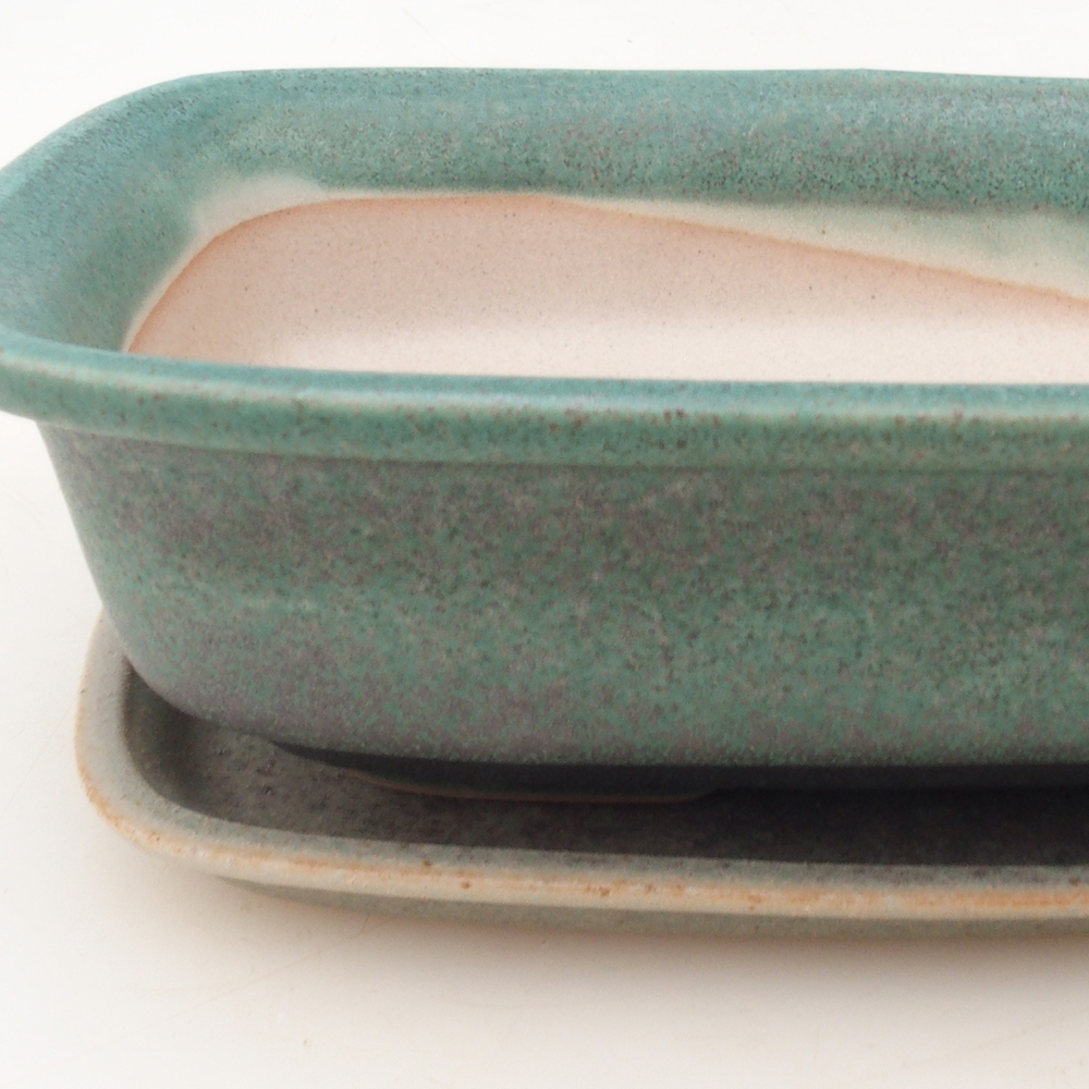 Bonsai bowl + saucer H02 - green